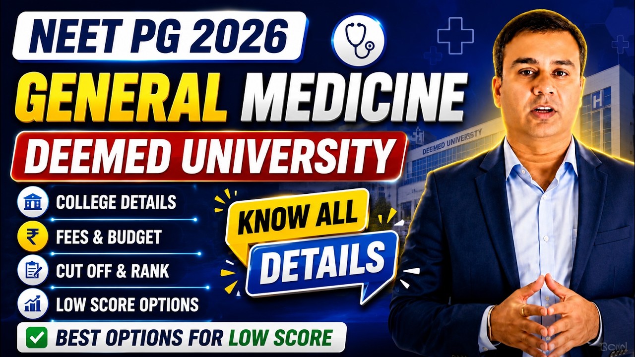 NEET PG 2026 | MD General Medicine in Deemed Universities | Cutoff, Fees & Low Rank Options #neetpg