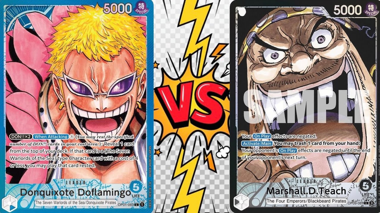 OP01 Donquixote Doflamingo Vs OP09 Marshall.D.Teach // OPTCG // Store Tournament Local Gameplay