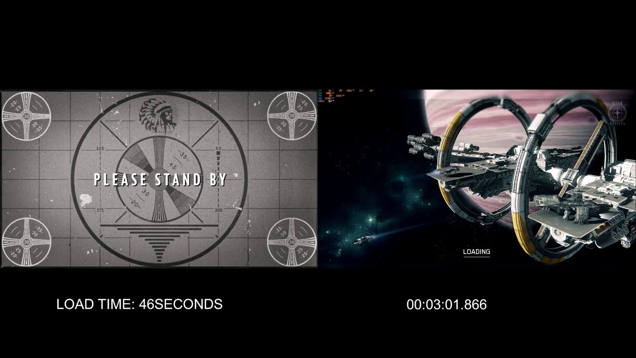 Star Citizen Alpha 3.9  SSD vs HDD loading times comparison- better version
