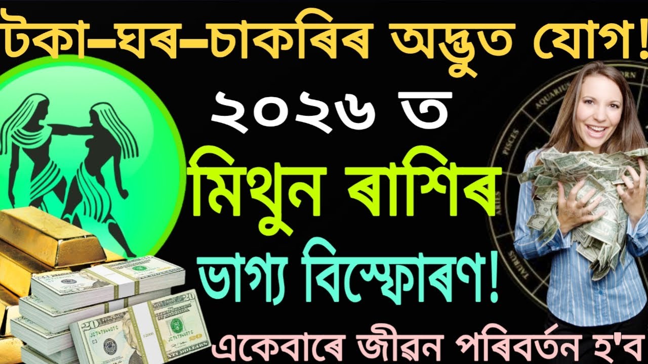 2026 মিথুন ৰাশিৰ ভাগ্য বিস্ফোৰণ! ধন&ndash;চাকৰি&ndash;সফলতা | Mithun Rashi 2026 Assamese