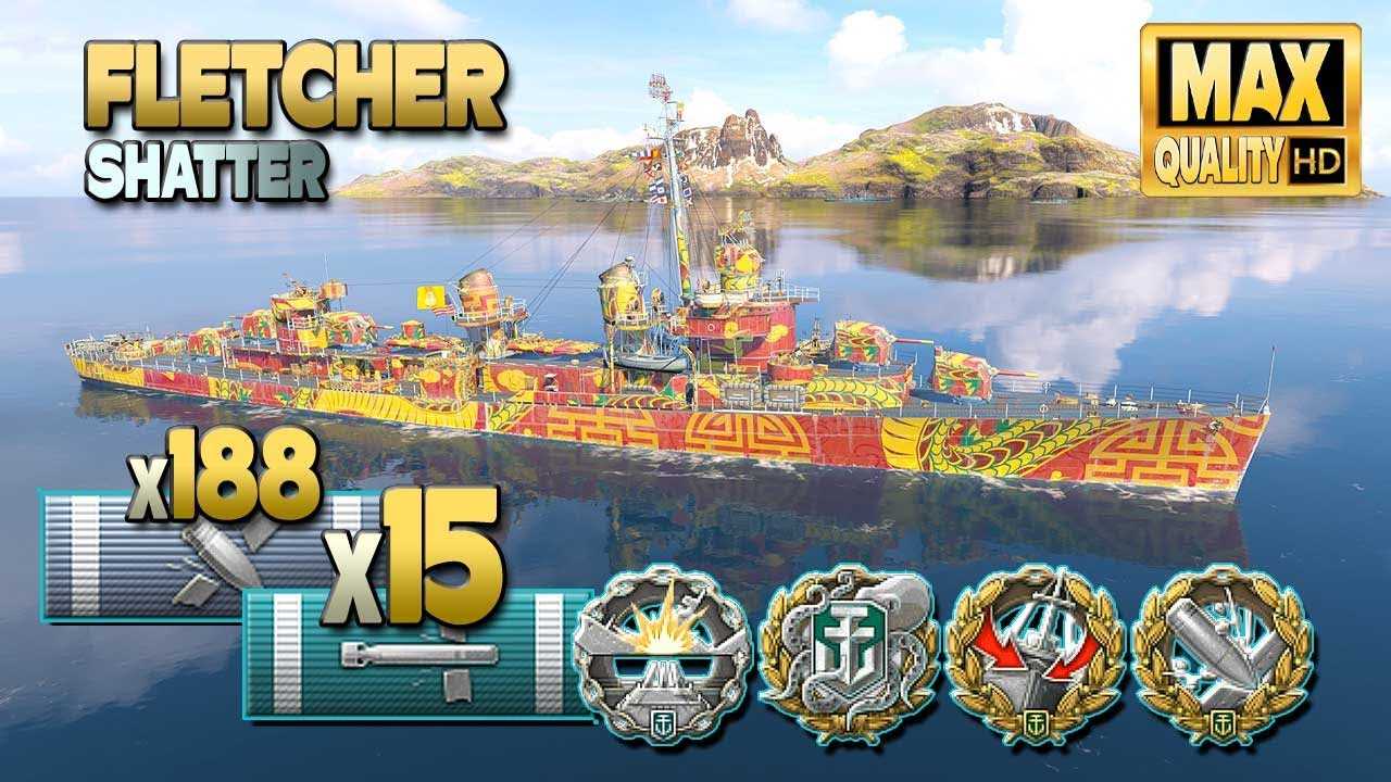 Эсминец Флетчер: MVP на карте Shatter - World of Warships