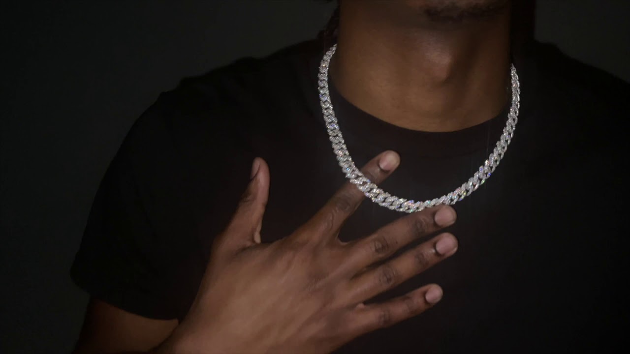 8.5mm Diamond Cuban Chain White Gold by 6 ICE