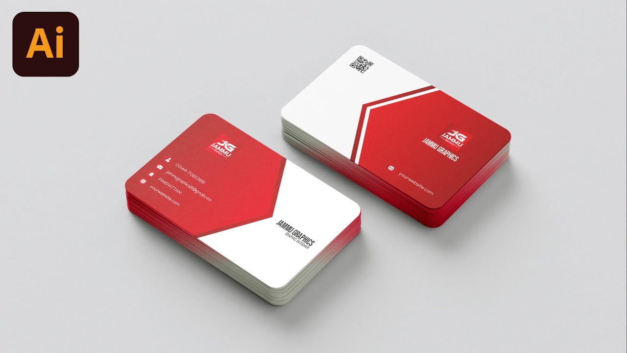 Beautiful Business Card Design in Illustrator | Illustrator tutorial | Jammu Graphics