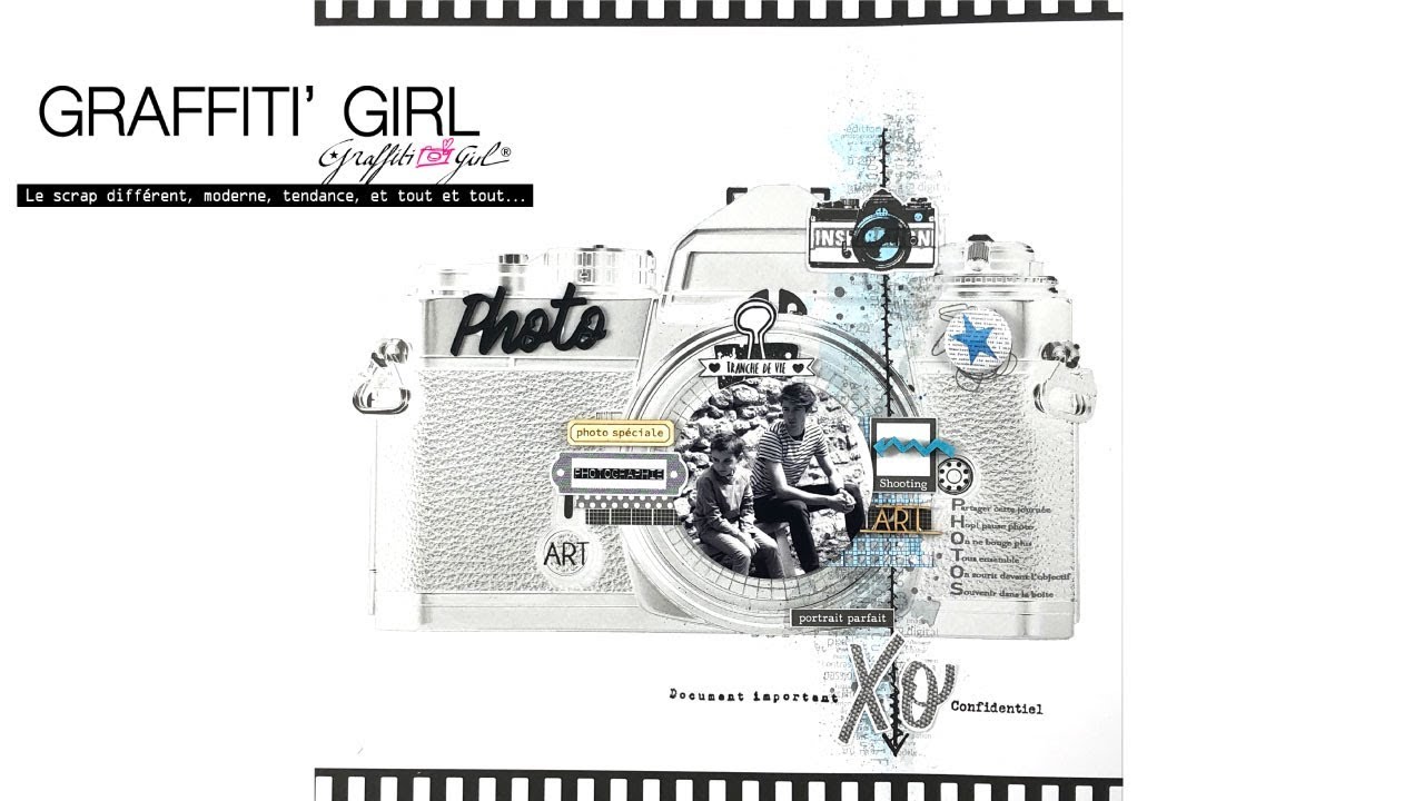 Tutoriel page de scrapbooking de Klen, pour Graffiti'Girl