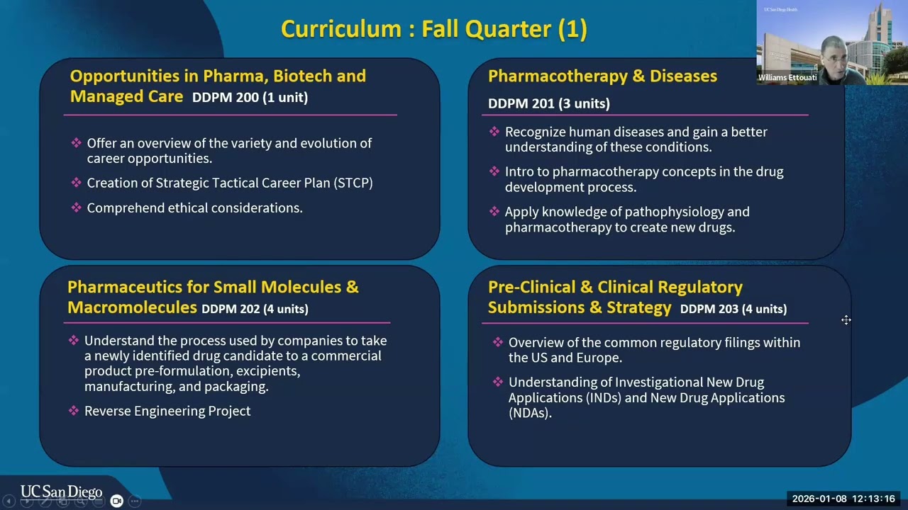 MS in Drug Development & Product Management | Info Session + Alumni Spotlight (January 2026)
