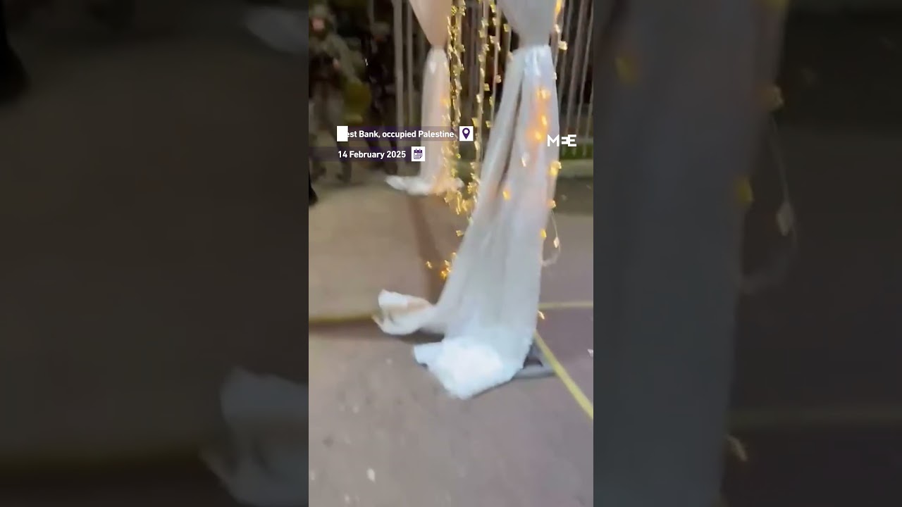 Israeli forces disrupt a Palestinian wedding in the occupied West Bank