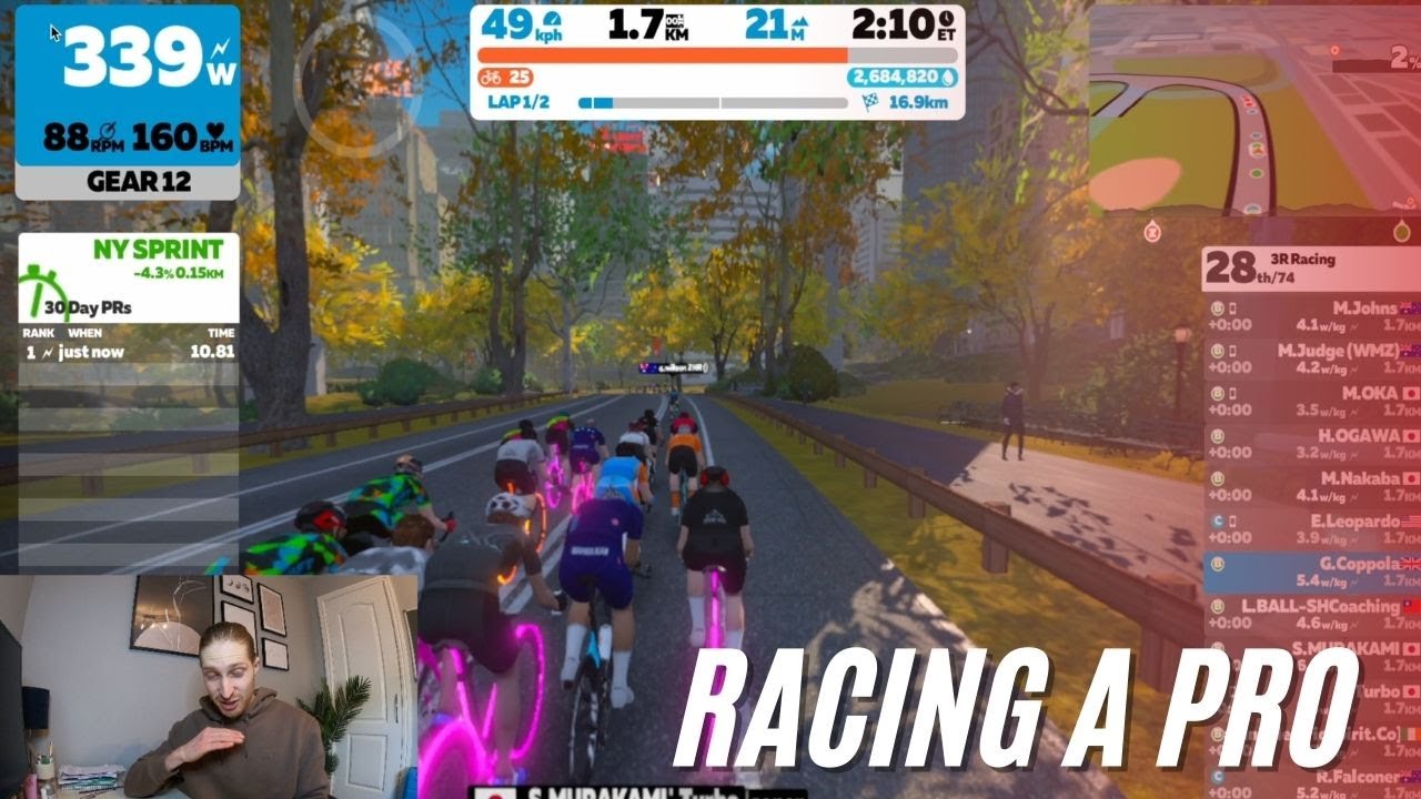 Моя первая гонка Zwift на WattBike Atom