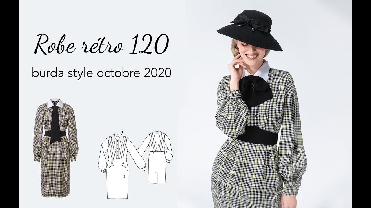 Robe rétro en polyester 120 | BURDA STYLE - Oct. 2020