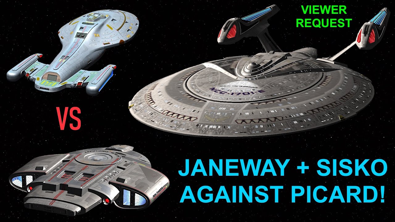 USS Defiant & USS Voyager VS USS Enterprise E - Both Ways - Star Trek Starship Battles