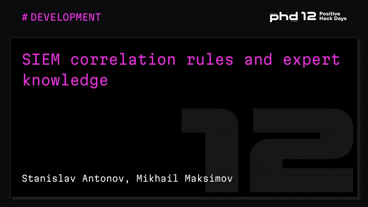 SIEM correlation rules and expert knowledge