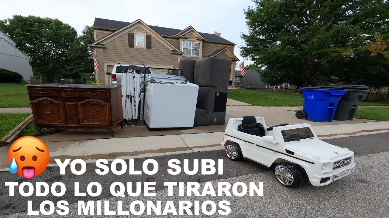 😱 OMG Auto Mercedes benz Y Mueble OMG 😱 / LO QUE TIRAN EN USA LOS MILLONARIOS/VENTA DE GARAGE EN USA