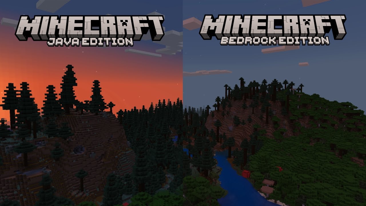 Minecraft Java vs Bedrock Graphics Comparison
