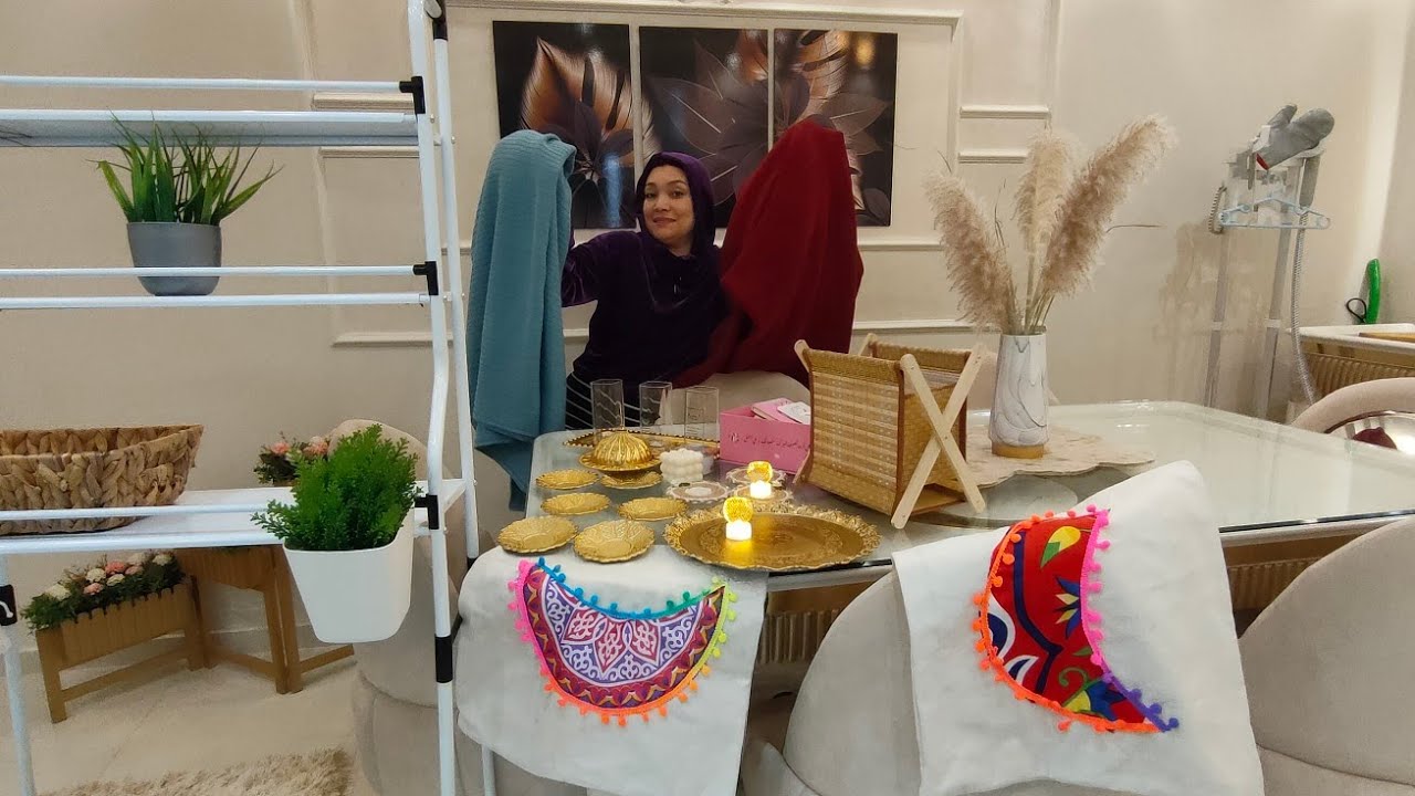 مشتريات رمضان 🌙2023اخر شياكه من مفروشات وكوشنات وزينه الحمام 🌛