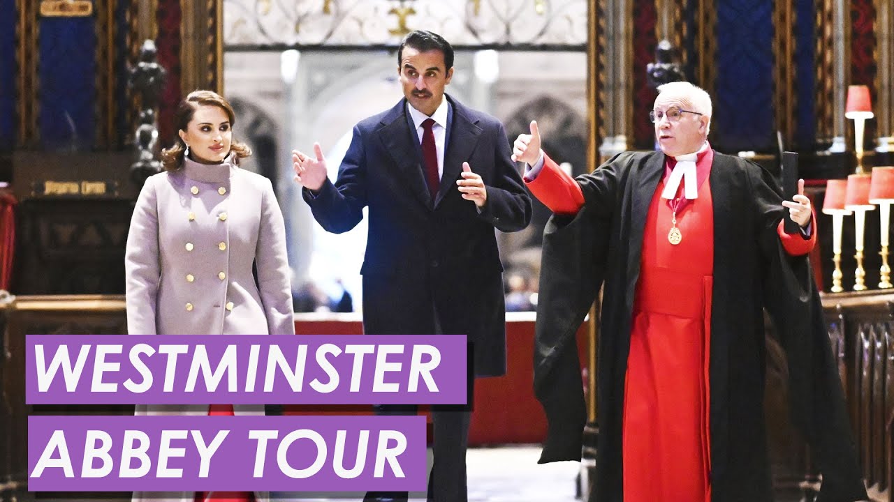 Emir of Qatar Tours Westminster Abbey During State Visit