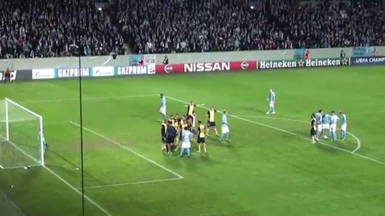 Referee missing two penalties in same sequence, Malmö FF-Atletico Madrid, Champions League