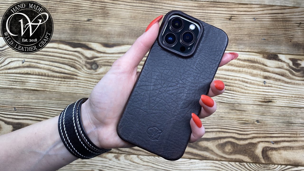 Making a leather case for iPhone 13 Pro by #wildleathercraft.