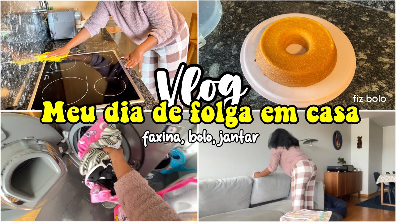 VLOG: MEU DIA DE FOLGA EM CASA ~ faxina, bolo, preparando o jantar