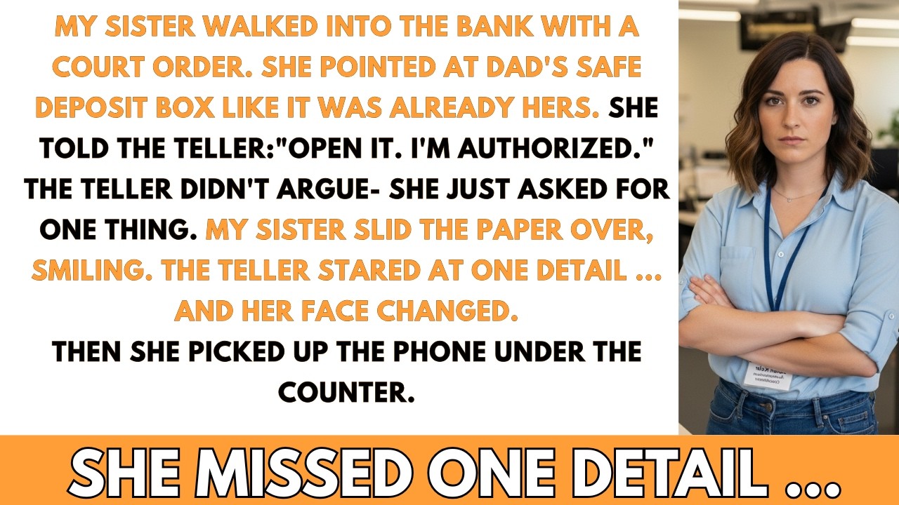 My Sister Faked a Court Order to Empty Dad’s Safe Deposit Box—She Missed One Detail…