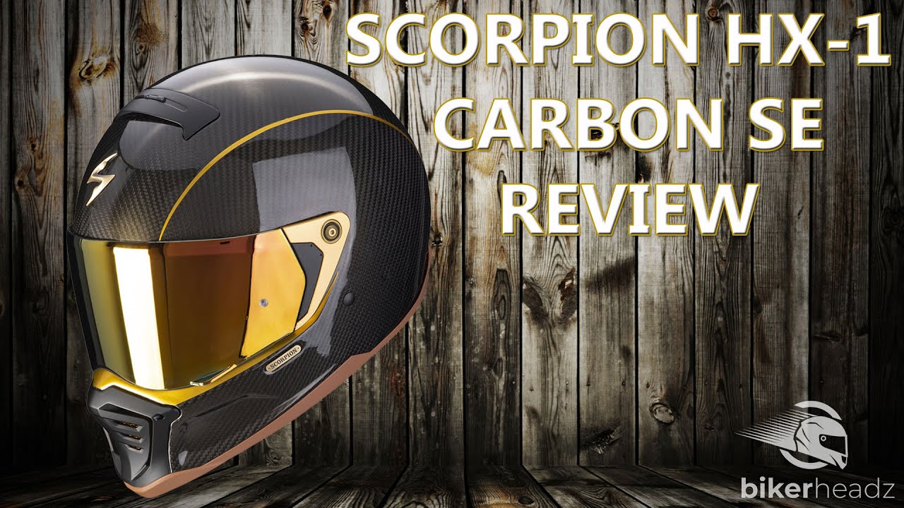 SCORPION EXO HX1 CARBON SE BLK/GOLD STREET FIGHTER M/CYCLE HELMET 4K Video | Bikerheadz.co.uk