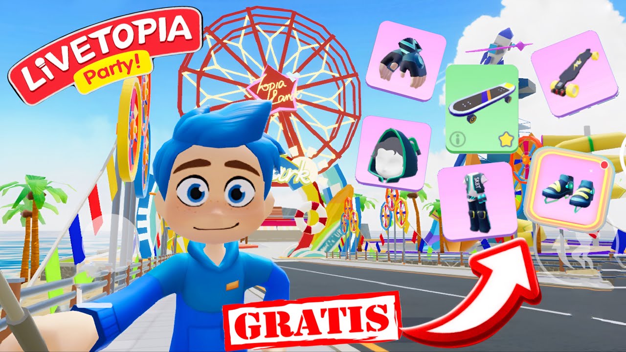 PATINS, OUTFIT, SKATE E MUITOS ITENS GRÁTIS NO NOVO JOGO LIVETOPIA PARTY! PETER TOYS