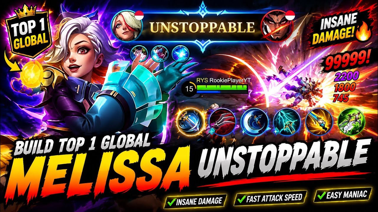 НЕОСТАНОВИМАЯ! 🔥 Лучшая сборка на Melissa: Топ-1 в мире 2026 | Безумный урон, геймплей MLBB