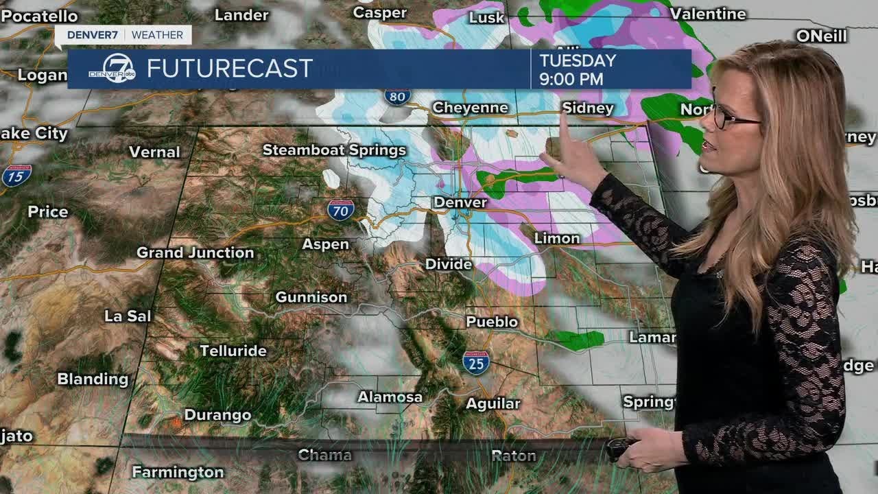 A warm start on Monday then chances for snow