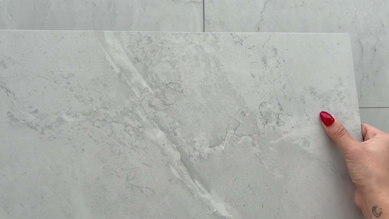 Light Grey Marble Effect Wall and Floor Tile
