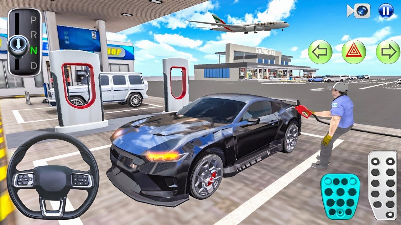 Driving Ford MUSTANG GT to Gas Fuel Station ⛽ - 3D Driving Class Android Gameplay 