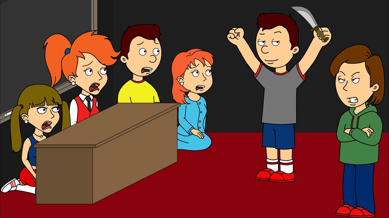 Classic Caillou starts a Food Fight/Lockdown/ARRESTED/Grounded