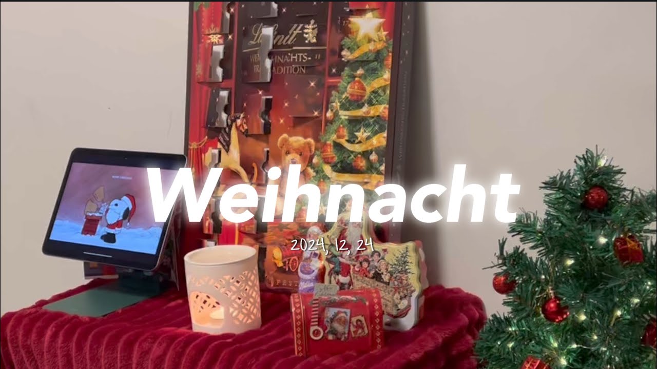 (🇩🇪독일교환학생 Vlog) 하루종일 요리하고 먹기만 한 크리스마스이브🎄 | 케이크 | 감바스 | 스테이크 | 와인 