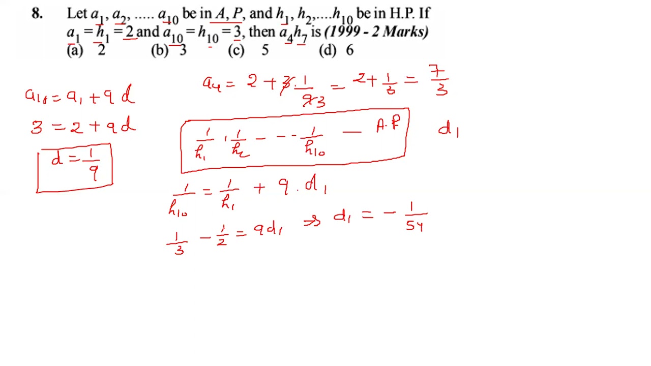 IITJEE 1999 sequence & series question