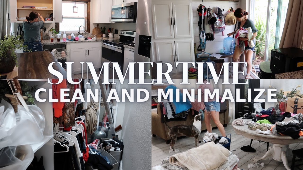 Summertime declutter and clean with me ! Minimalizing for the summer | cleaning motivation 2022