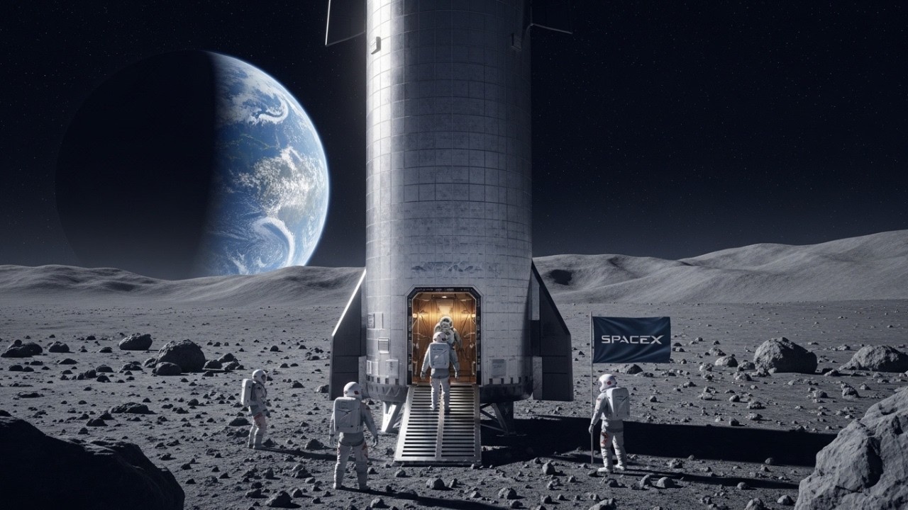Объяснение: как Starship от SpaceX совершит посадку на Луну