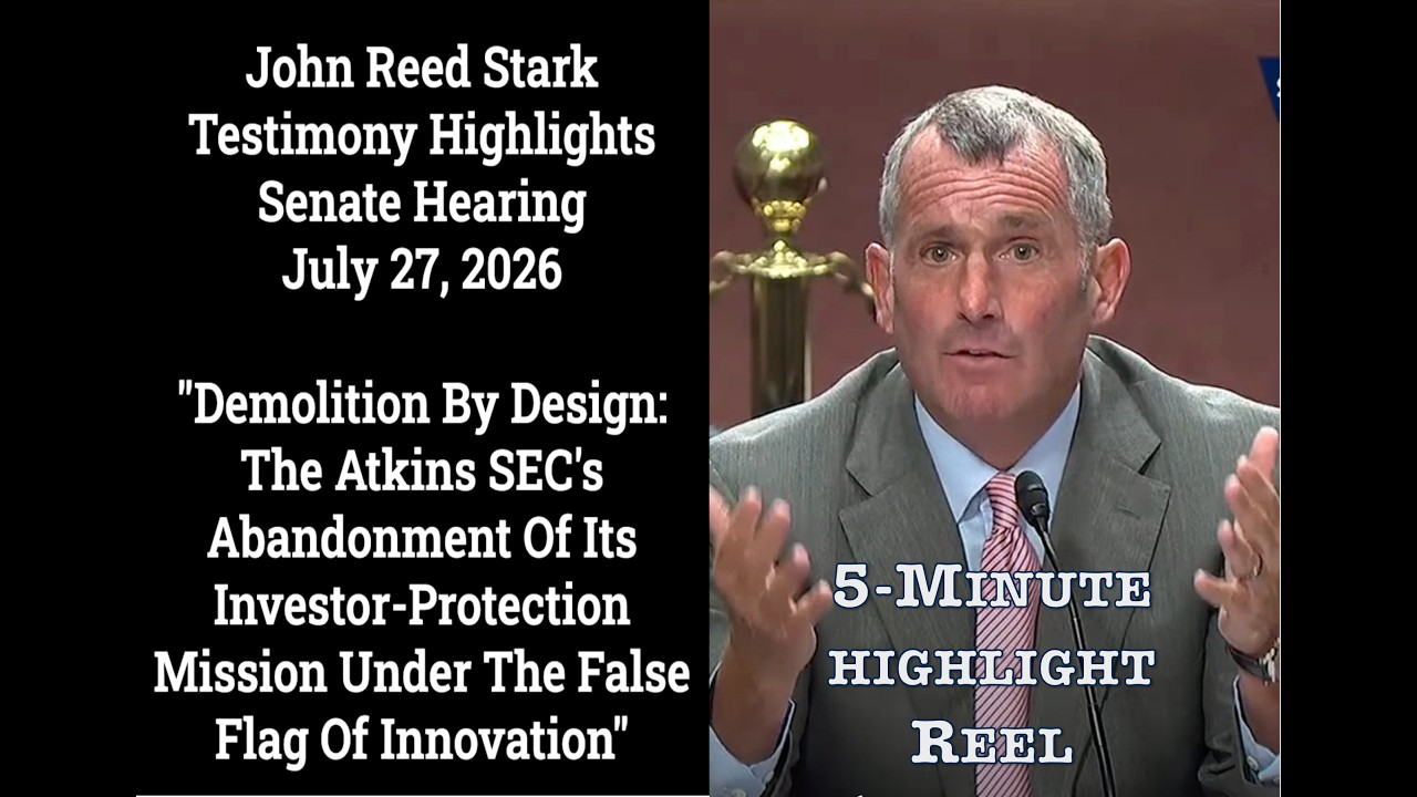 5 Minute Highlight Reel of John Reed Stark Senate Testimony