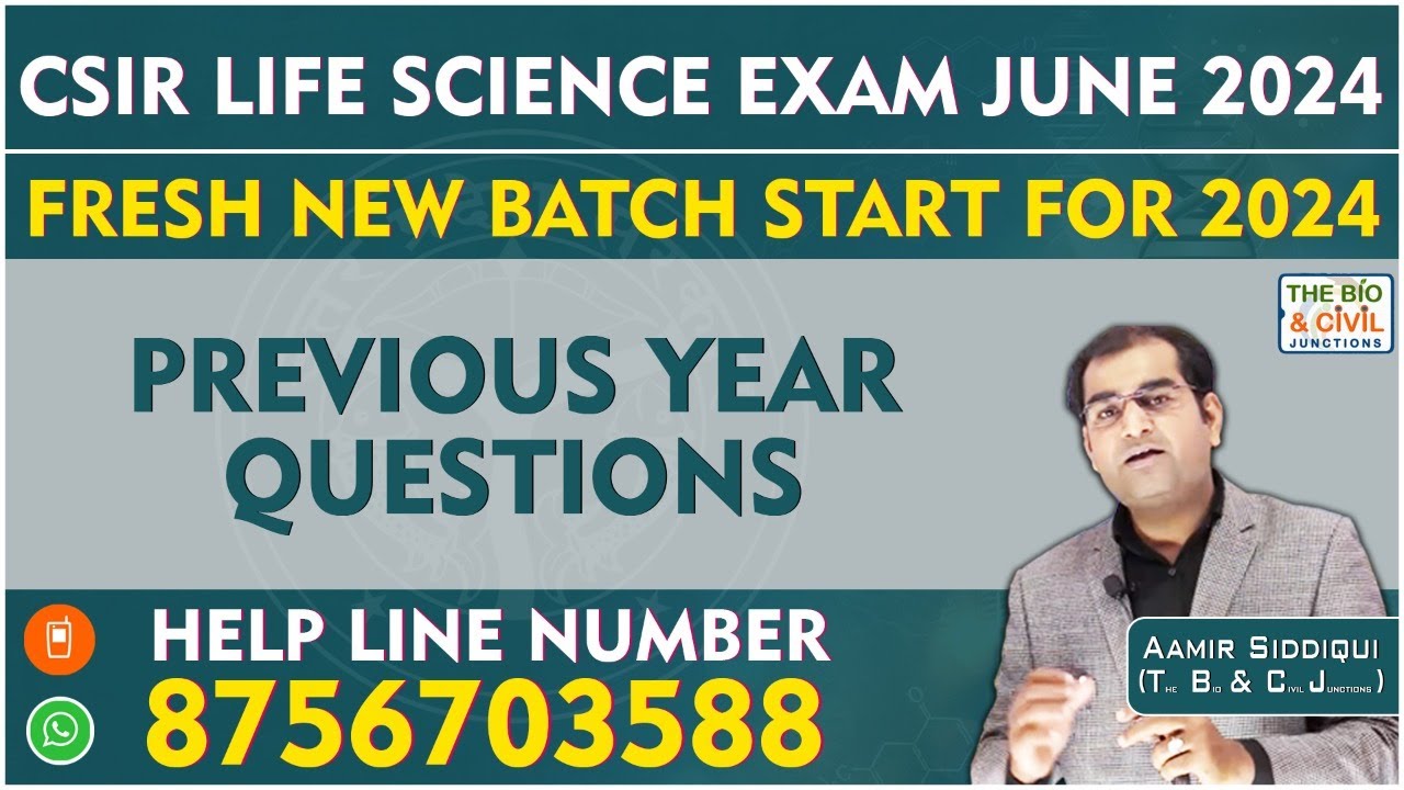 #CSIR_NET_JUNE_2024 || #Csir_Life_Science_Previous_Year_Questions || Aamir Sir || THE BIO JUNCTION