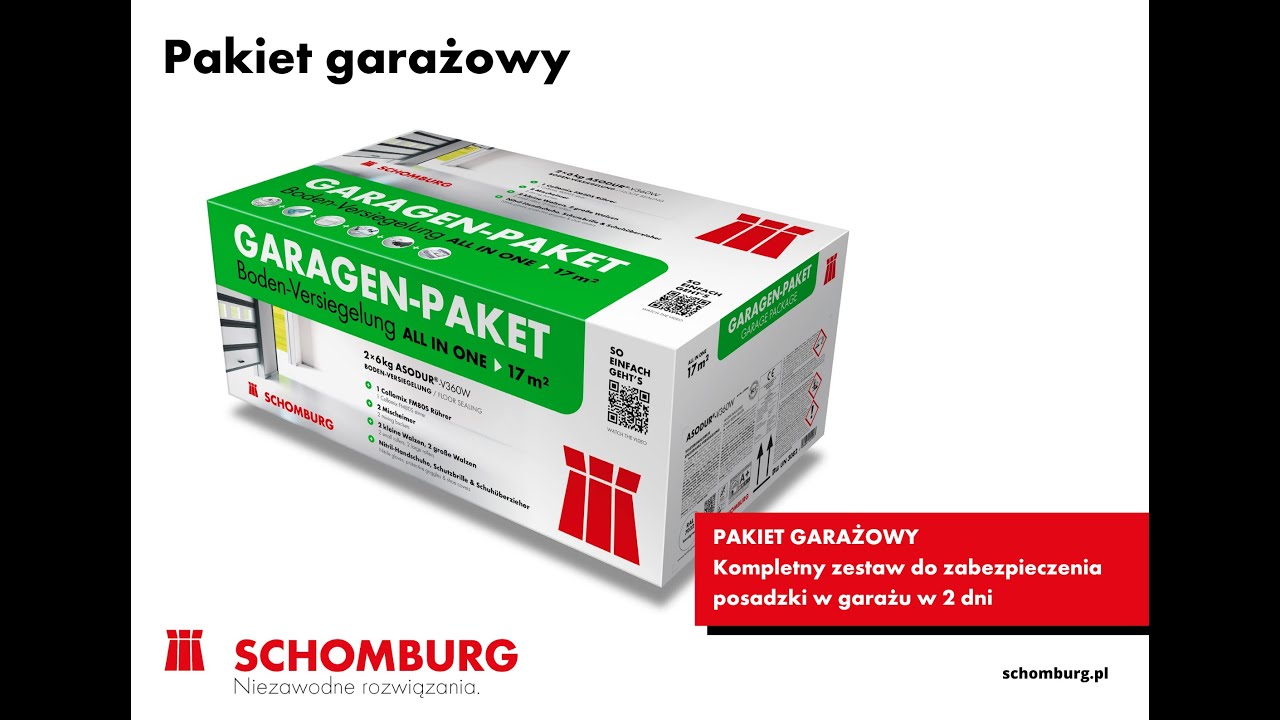 Pakiet garażowy do zabezpieczenia posadzki w garażu do wykonania w jedyne 2 dni od SCHOMBURG