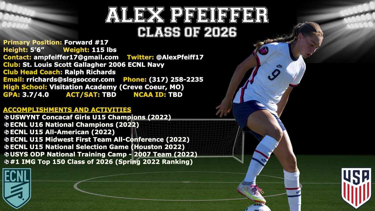 Alex Pfeiffer - Soccer College Recruitment Video - Class of 2026 (Spring 2022 Highlights)