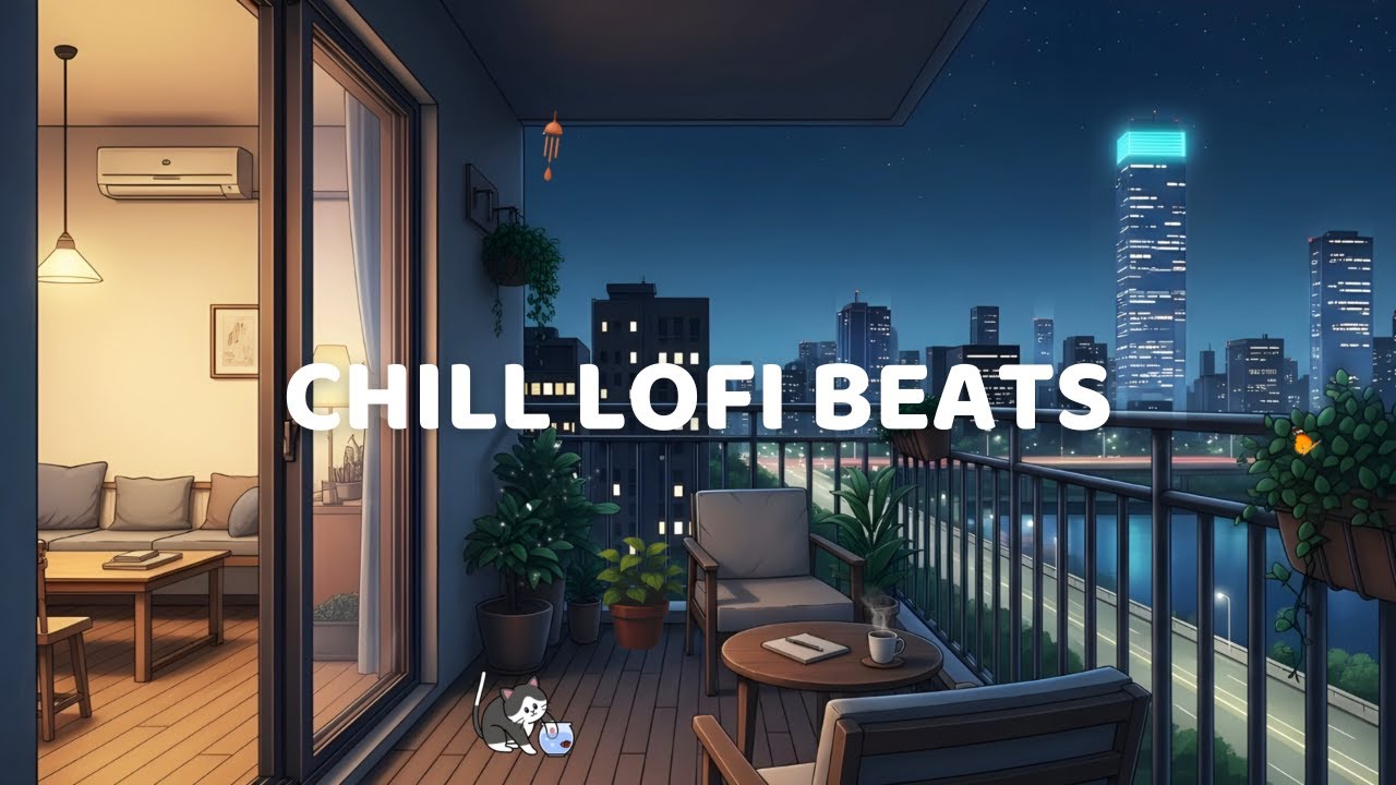 Midnight City Balcony Lofi 🌃 | Calm Lofi Beats for Study, Focus & Late Nights