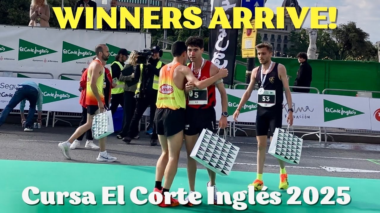 Cursa El Corte Inglés 2025 | WINNERS ARRIVE at the Finish Line | Barcelona 10K Race Highlights