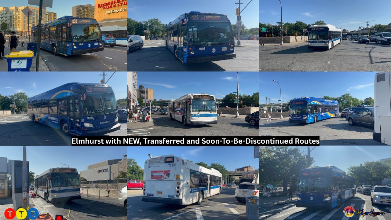 4K 2025: MTA: Post Redesign Bus Action in Elmhurst (Queens Center, Grand Avenue)