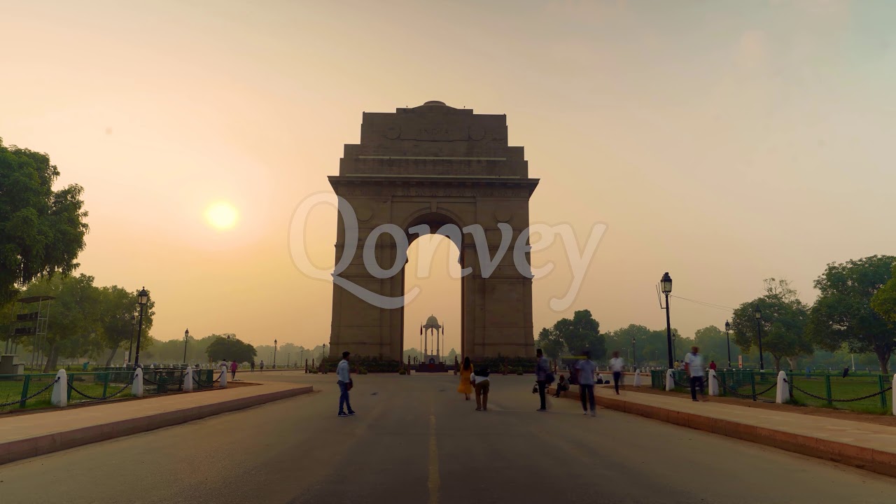 India Gate timelapse sunrise delhi | Sock Video | Stock Video | Qonvey