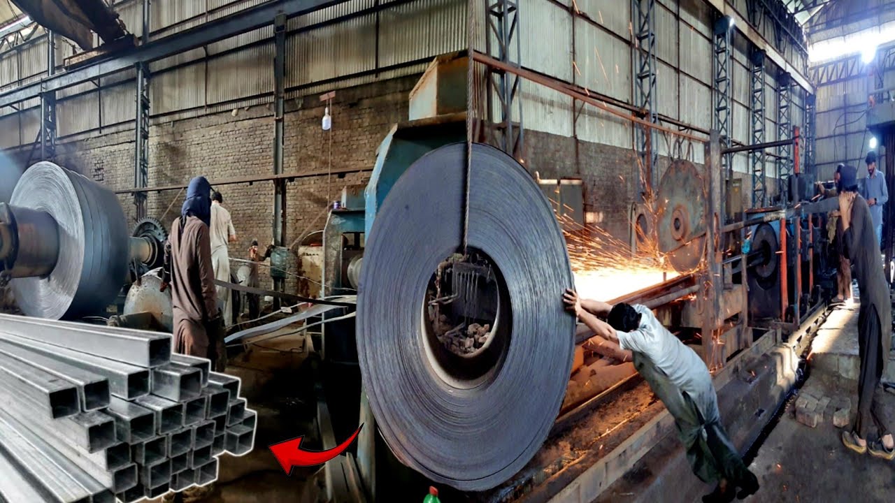 Amazing Manufacturing Processes of Square Steel Pipe || Mass Production of Stainless Steel Pipe