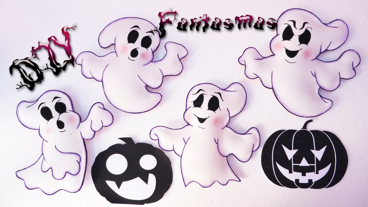 4 Fantasmas 👻 de Foamy o goma eva para Halloween 👻 | DIY |