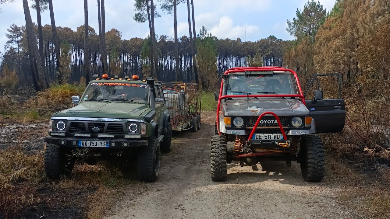 on intervient avec nos 4x4 pour aider les pompiers. (feu de forêt en Gironde)