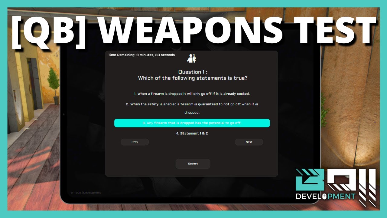 QBCore Weapon License Test | FiveM Scripts | BOII Development