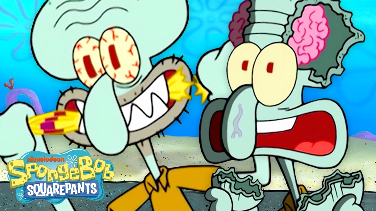 Squidward Losing His Patience for 45 Minutes Straight 😭🎻 | @SpongeBobOfficial