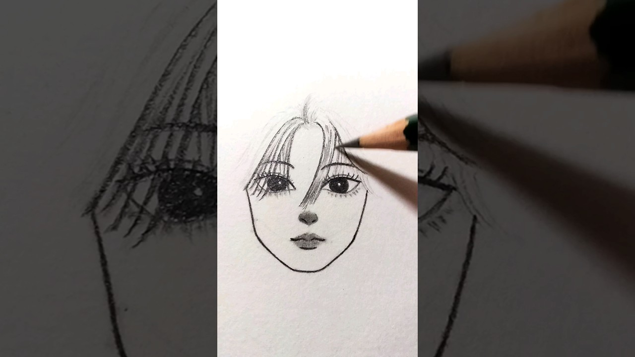 Drawing girl wolf cut art #girls #art #wolfcut #shorts