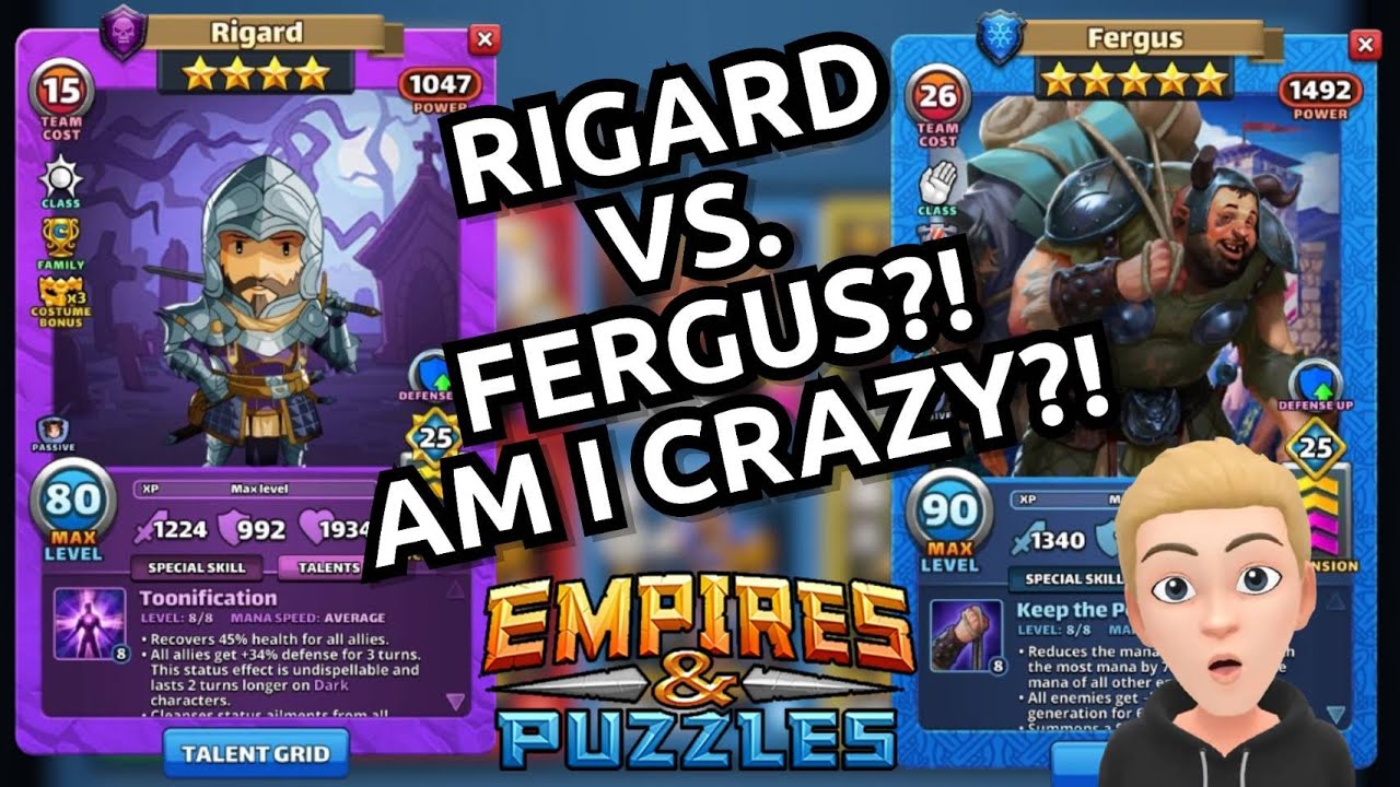 Toon Rigard vs. Fergus?! Method Behind The Madness + 6 Raids To Show Why! Empires And Puzzles