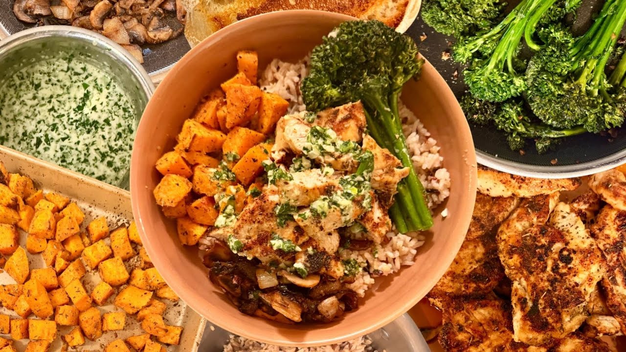 Delicious Chicken and Wild Rice Bowls with Homemade Sourdough Bread Recipe | Easy Healthy Dinner