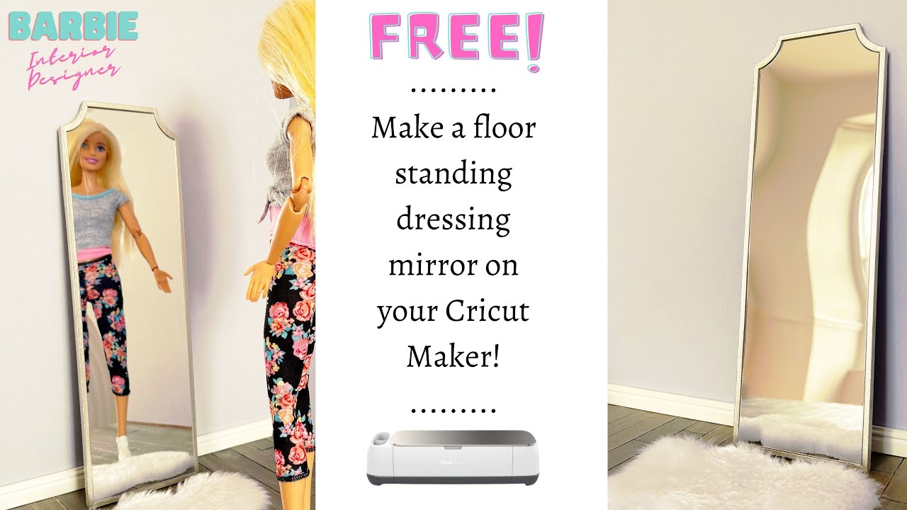 Floor Standing Mirror and Picture Frame Tutorial - Cricut Design Space Dollhouse Miniature DIY